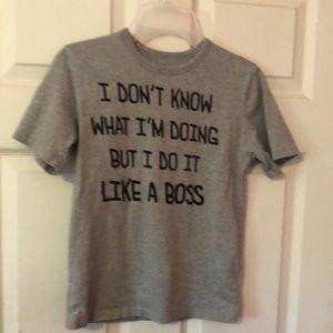 Childrens Place I Do It Like A Boss Gray T-Shirt Boys Medium M 7/8
